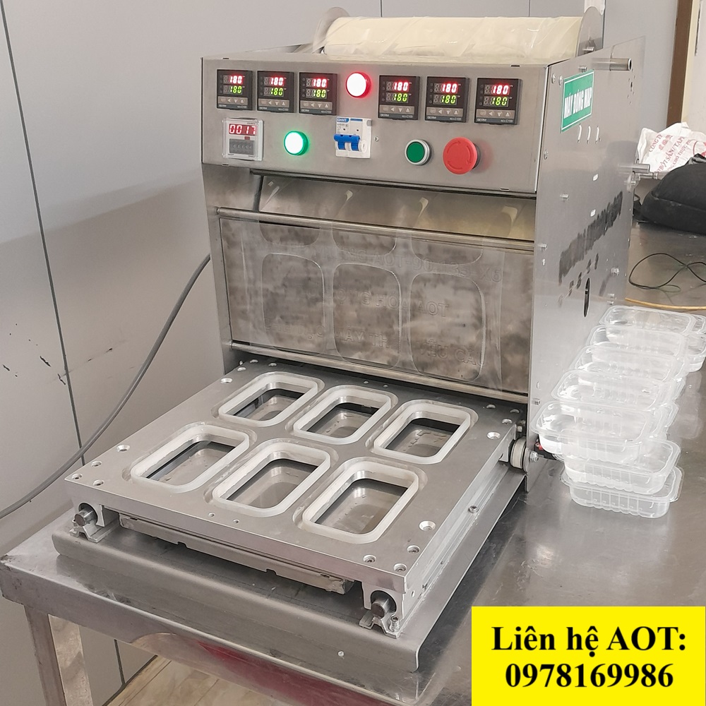 Máy ép miệng khay – dập, hàn, dán màng theo yêu cầu | AOT - Ảnh 4