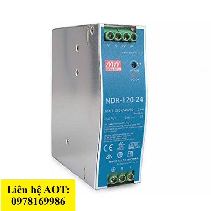 BỘ NGUỒN MEANWELL Cài ray – NDR – 120 – 24