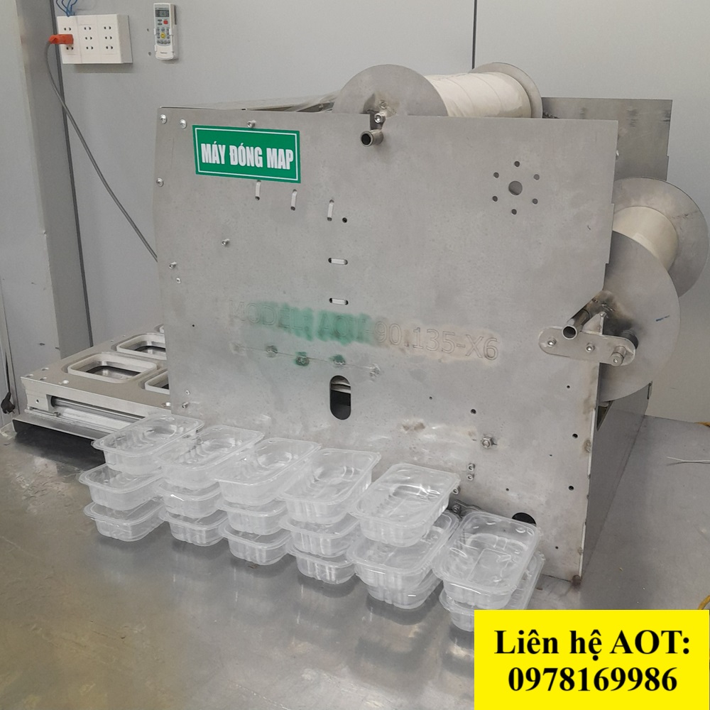 Máy ép miệng khay – dập, hàn, dán màng theo yêu cầu | AOT - Ảnh 2